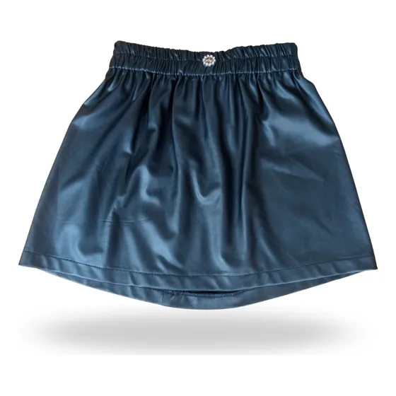 Falda Corta De Cuero Sintético(cuerina) Para Niñas