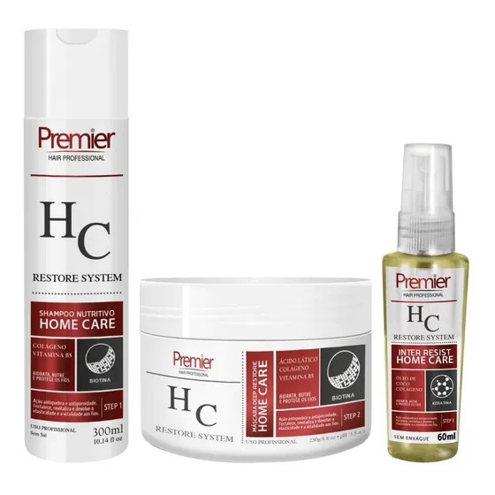 Kit Pós Química Reconstrução E Cronograma Premier Hair 