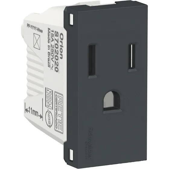 Toma De Corriente 2p+t 15a 250v Grafito Orion 1 Modulo