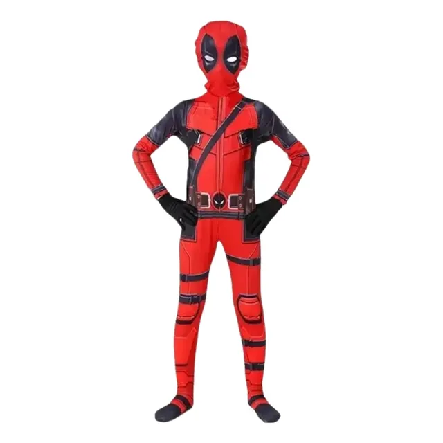 Disfraz Deadpool Cosplay Niños Mameluco Completo