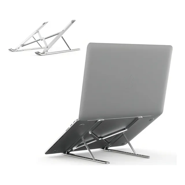 Soporte Enfriador Laptop Metal Aluminio Plegable Portatil Color Plata
