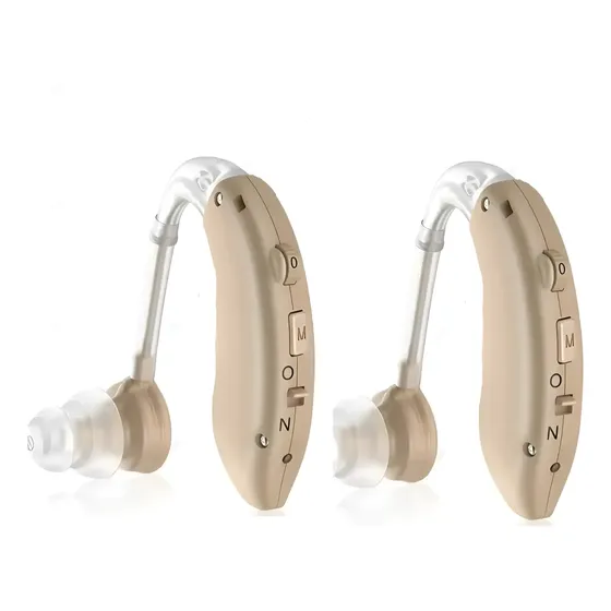 Audifonos Amplificadores Auxiliar P/ Sordera Recargable 2pza Nude