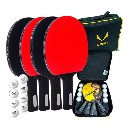 Kit 12 Piezas Raquetas Pelotas Ping Pong Entrenar Portatil
