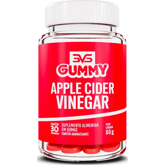 Gummy Apple Cider Vinagar - Vinagre De Maçã - 100% Natural Produzido com Pectina e Tapioca - Sabor Framboesa