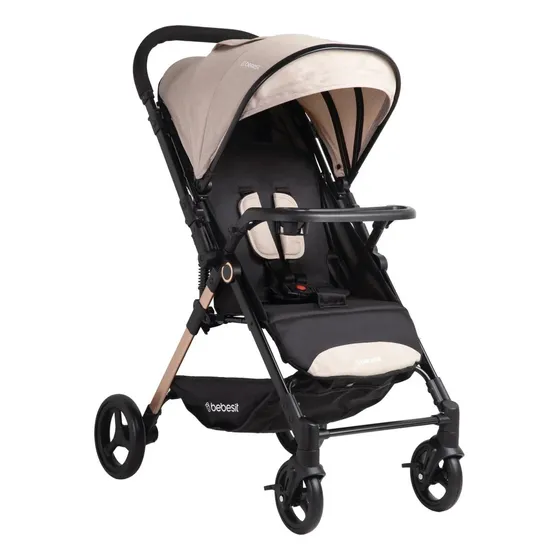 Coche Compacto Reversible City Bebesit Color Beige Chasis Dorado