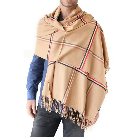 Pashmina Mantón Ruana Hombre Invierno Abrigo 80% Algodón