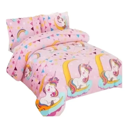 Cobertor Cubrecama Con Chiporro 1.5 Plazas Infantil Niñas-os Unicornio Luna