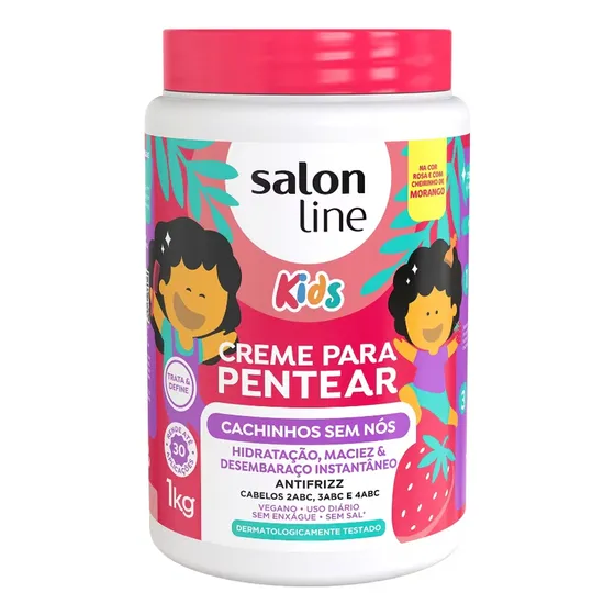 Creme Para Pentear Kids Cachinhos Sem Nós 1kg Salon Line