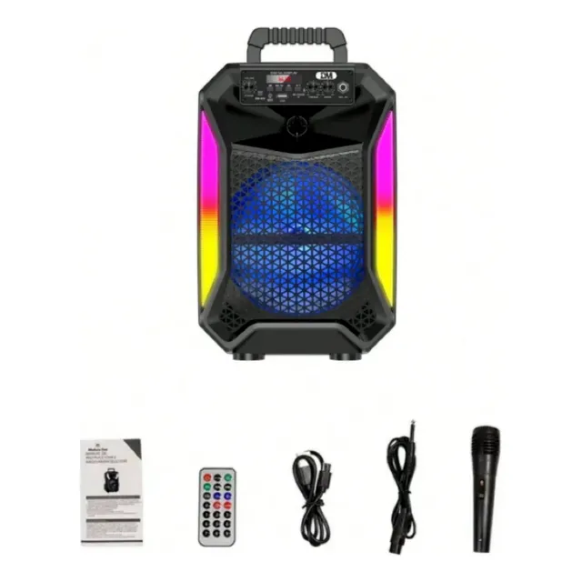 Bocina Portátil Dm-864 8  Micrófono, Control Rem. Usb, Sd,