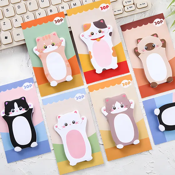 Aesthetic Cat Sticky Notes Cute Kawaii Memo Pad