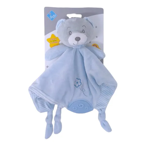 Manta De Apago Infantil Con Mordillo El Duende Azul Color Celeste Oso