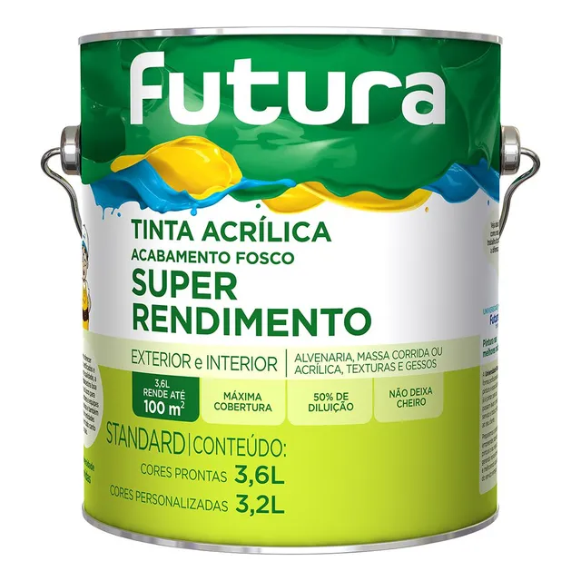 Tinta Acrílica Latex 3,6l Futura Interna Externa Branca