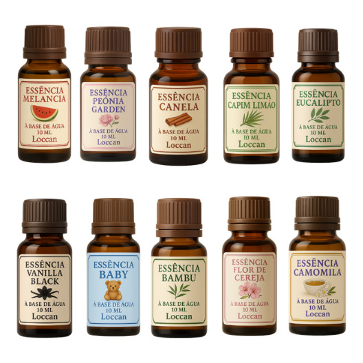 Essências Para Aromatizador Difusor Kit Com 10 Unid. 10ml Essências Para Aromatizador Difusor Kit Com 10 Unid. 10ml