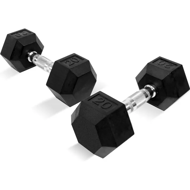 2 Mancuernas Hexagonales 20lb Set Pesas Fitness Gym Pro 9kg Color Negro