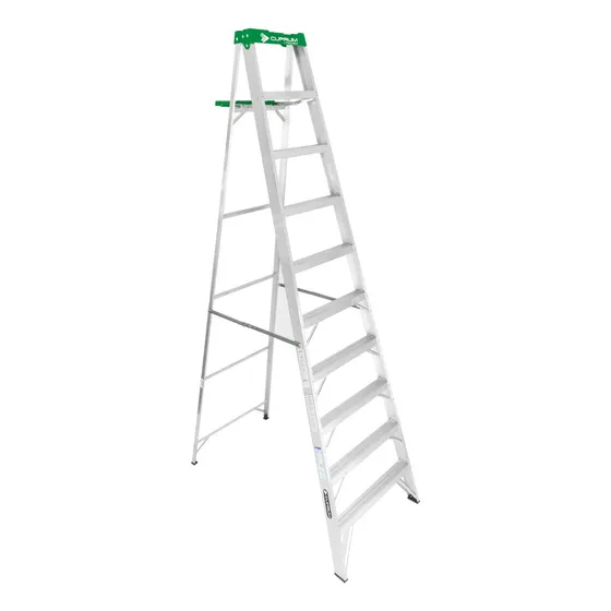Escalera Aluminio Tijera Profesional De 3.05mts Cuprum Color Plateado