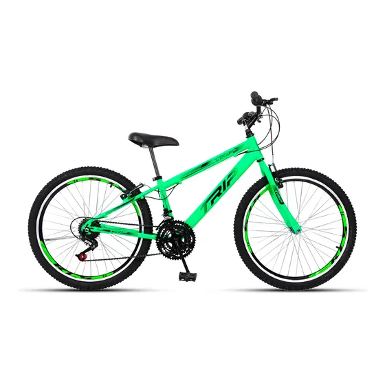 Bicicleta Trip Aro 24 Freio V-brake Mtb 21 Marchas Alumínio Cor Bicicleta aro 24 Verde