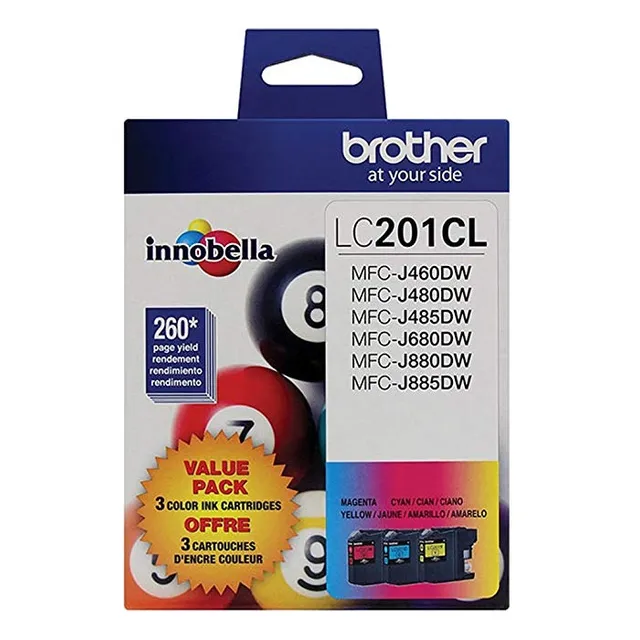 Brother Lc201 (c, M, Y) De Tóner 3- Paquete En Envases Al Po