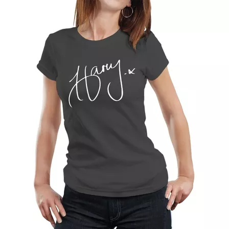 Polera Mujer Harry Styles Autografo  Algodón Orgánico Ca7