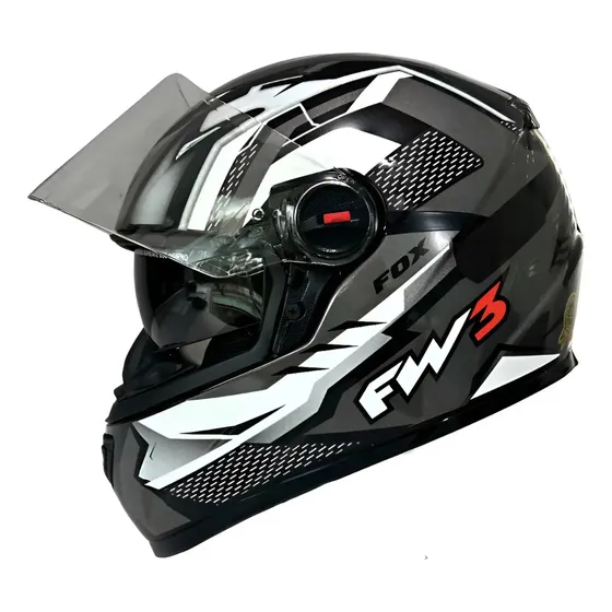 Capacete para moto Fw3 gtx fox com viseira solar grafite brilhante tamanho 58 — foto 2