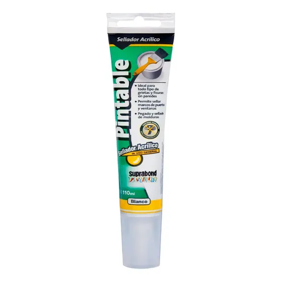Sellador Acrílico Pintable Suprabond 110ml Blanco
