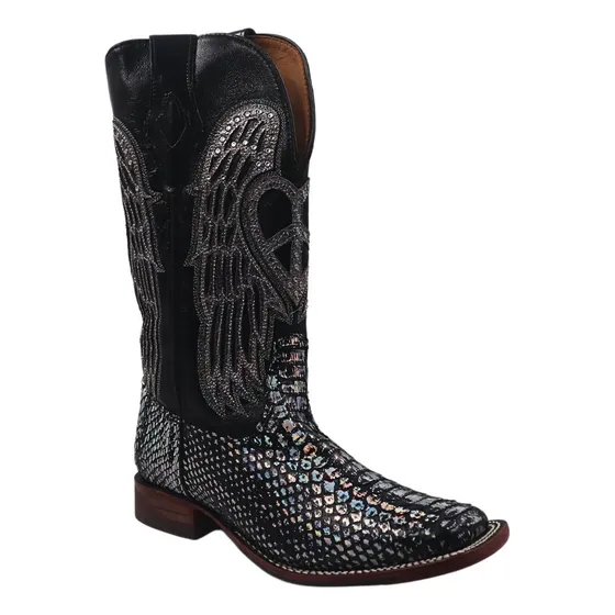 Bota Feminina Goyazes Cobra Quadrada Couro Multi