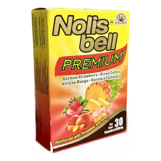 Nolis Bell Premium 30 Caps 200mg Café Verde Omega 3 6 9 Sabor Sin Sabor