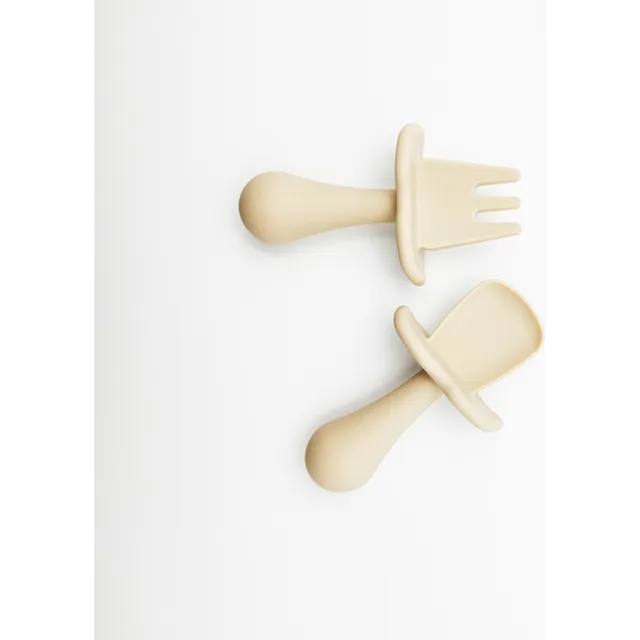 Juego Cuchara Tenedor Cubiertos Bebe Silicona Seguros