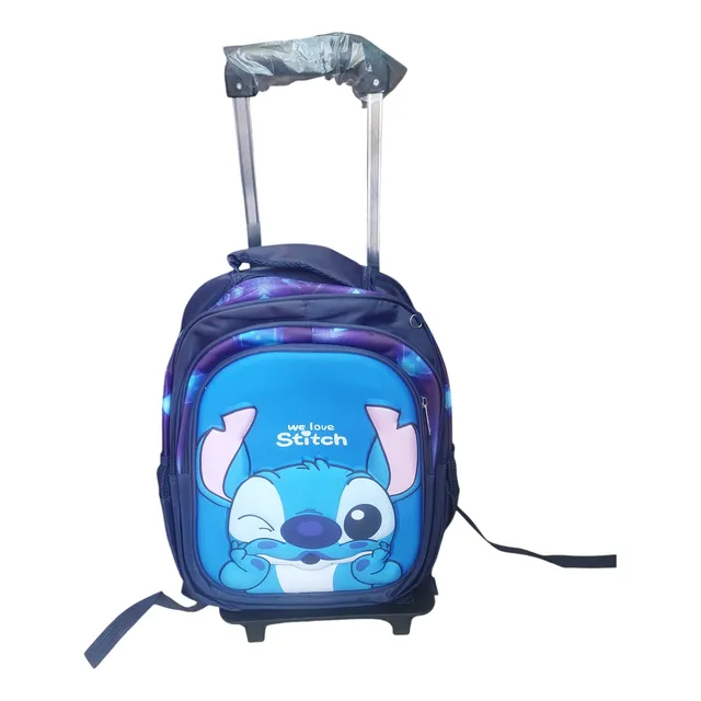 Mochilas Tripack Stitch Escolar Con Ruedas