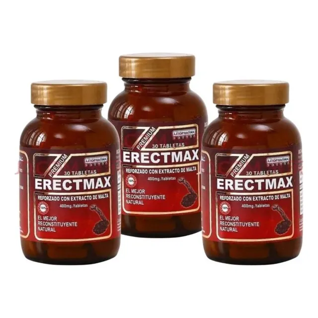 Pack 3 Erectmax Producto Natural Sin Sabor