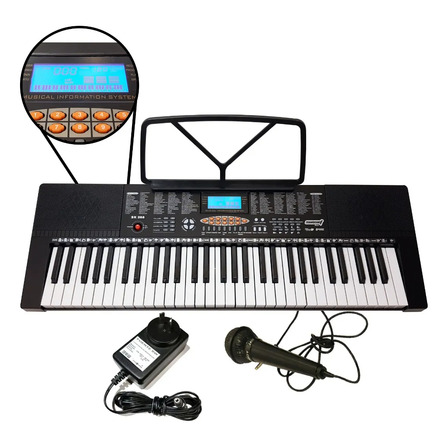 Órgano Teclado Musical 61 Teclas Sunset + Microfono Fuente Órgano Teclado Musical 61 Teclas Sunset + Microfono Fuente