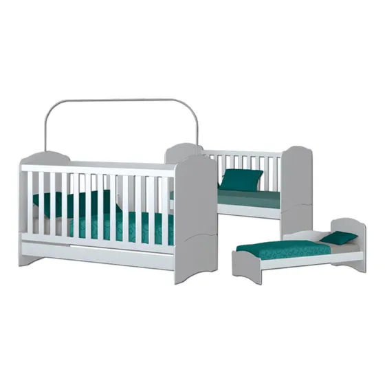 Cuna Transformable Bala De Menta Blanco
