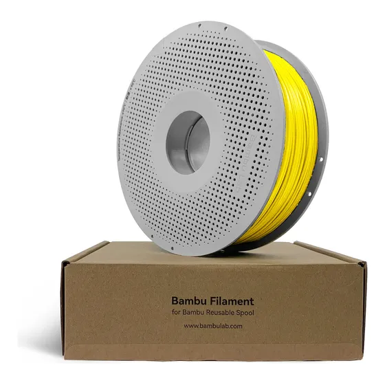 Filamento Pla Bambulab, 1 Kg, 1,75 Mm, Con Bobina De Color Amarillo