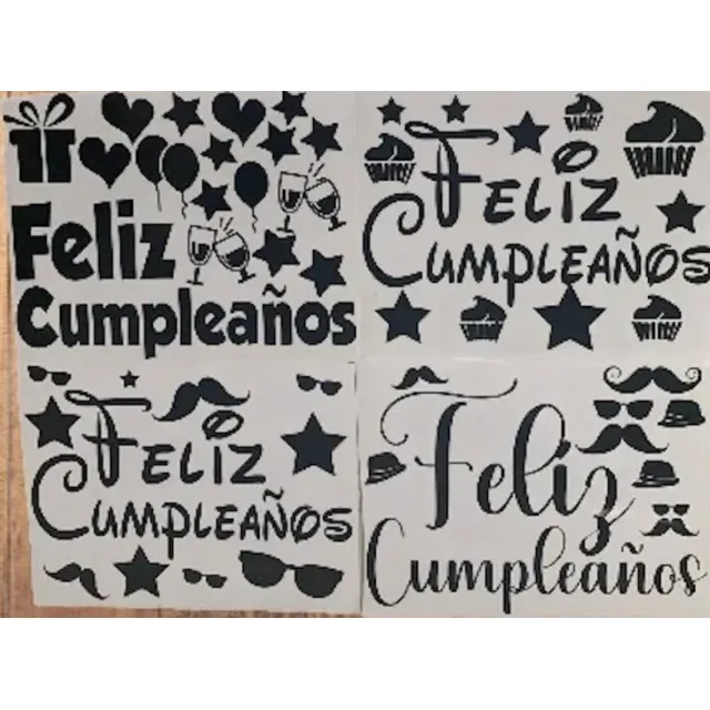 Calcomanias Stikers Globos Burbuja Feliz Cumpleaños 