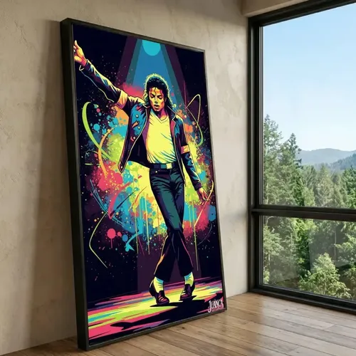 Michael Jackson King Of Pop Poster, Microphone Music Art