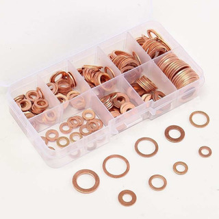 Kit De Arandelas De Cobre 200pcs M5-m14 Con Caja Kit De Arandelas De Cobre 200pcs M5-m14 Con Caja
