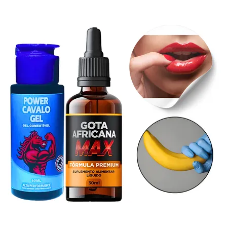 Power De Cavalo Gel Estimulante Peniano Sem Sabor + Gota Max Laranja