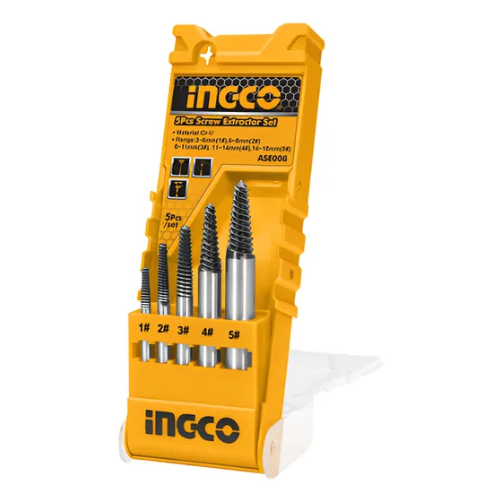 Ff Kit 5 Contra Macho Extractor De Tornillos Ingco Ase008