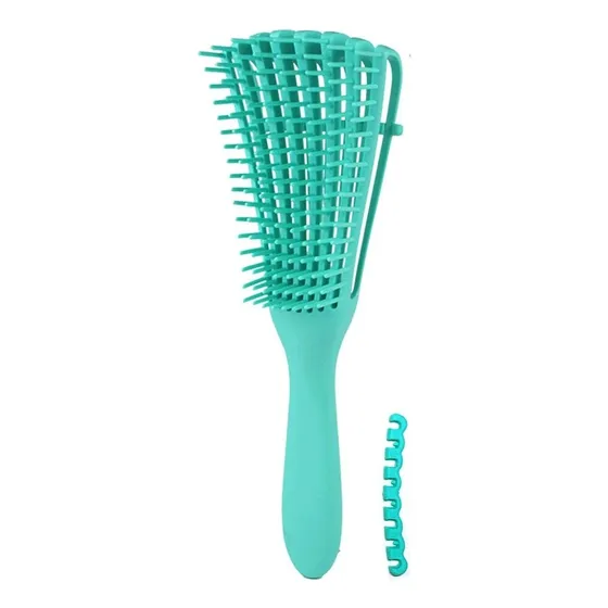 Cepillo Desenredante Cabello Rizado Afro Ondulado Color Celeste