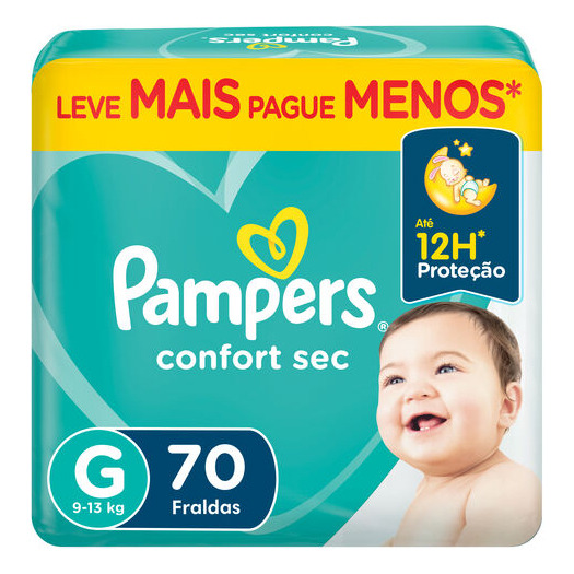 Fralda Pampers Confort Sec G 70 Unidades Fralda Pampers Confort Sec G 70 Unidades