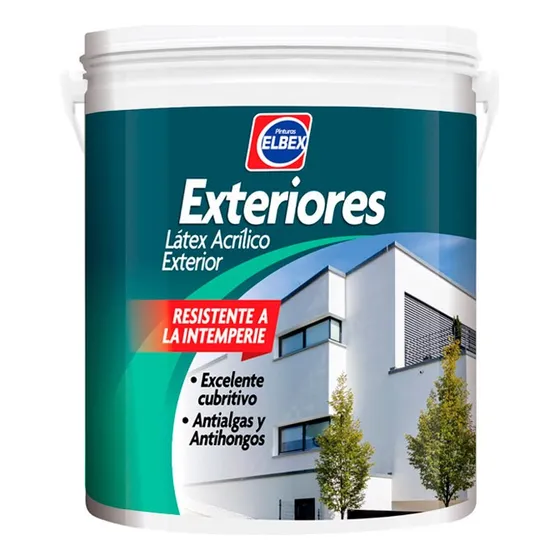 Pintura Elbex Para Exterior Antihongos Superlavable 4lts.