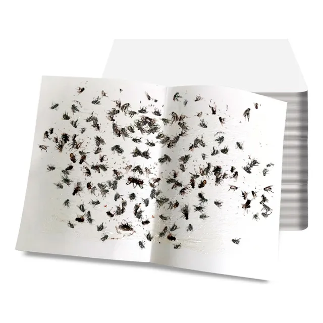 50 Hojas/bolsa De Papel Adhesivo Para Moscas, Pegatinas