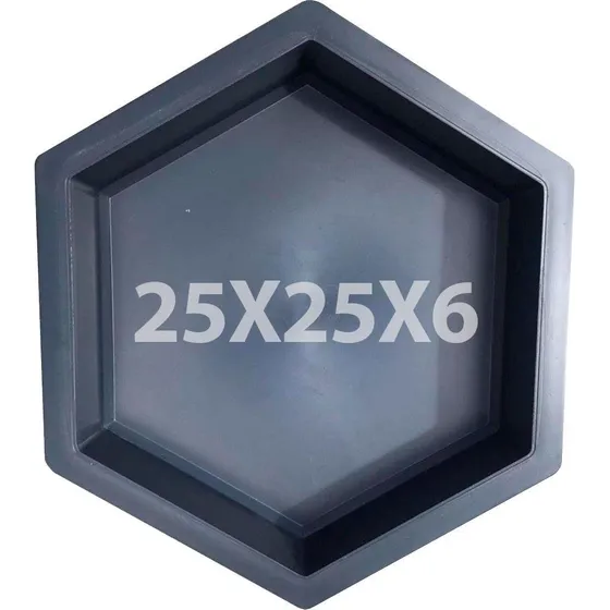 Forma Sextavada Lisa P/ Calçada Piso 25x25x6 - Kit 5 Unid