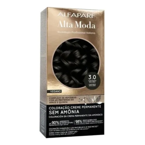 Kit Alfaparf Fashion High Dye In sem amônia vegana Tone 3.0 marrom escuro