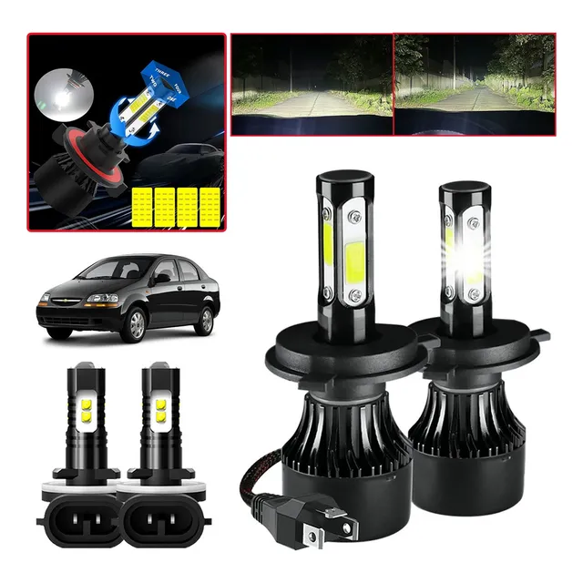 Kit Faros Led 12000lm Luz Alta Y Baja/niebla Para Chevrolet