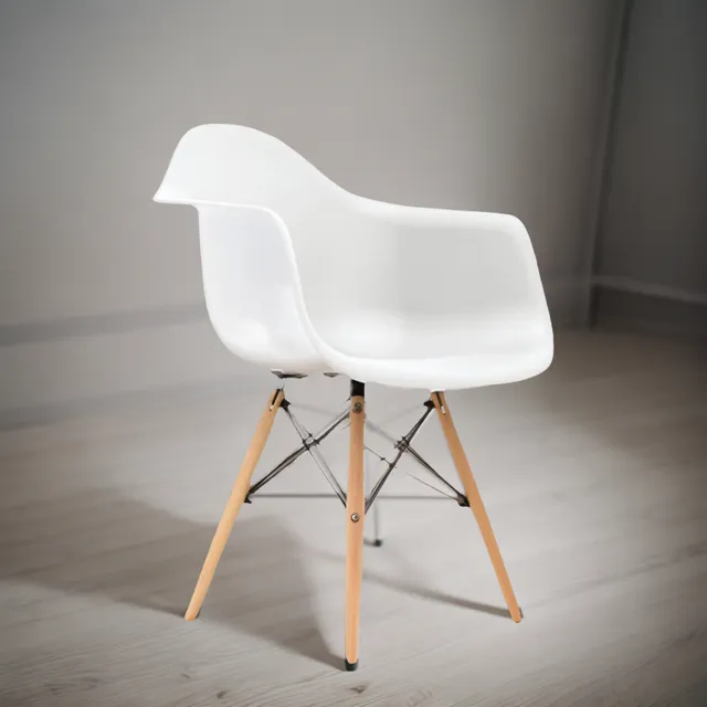 Silla Fija De Diseño Eames Con Brazo Bonno Blanco