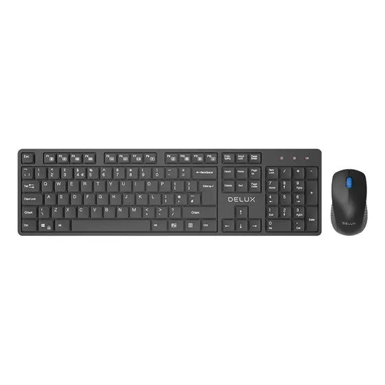 Combo Teclado Usb Delux K6012u Black Y Mouse M321bu Rojo 