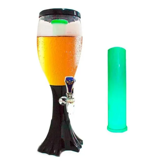 Torre Chopp Com 3 Refil Com Led 3 Litros A Gelo Completa Cor Branco N/a