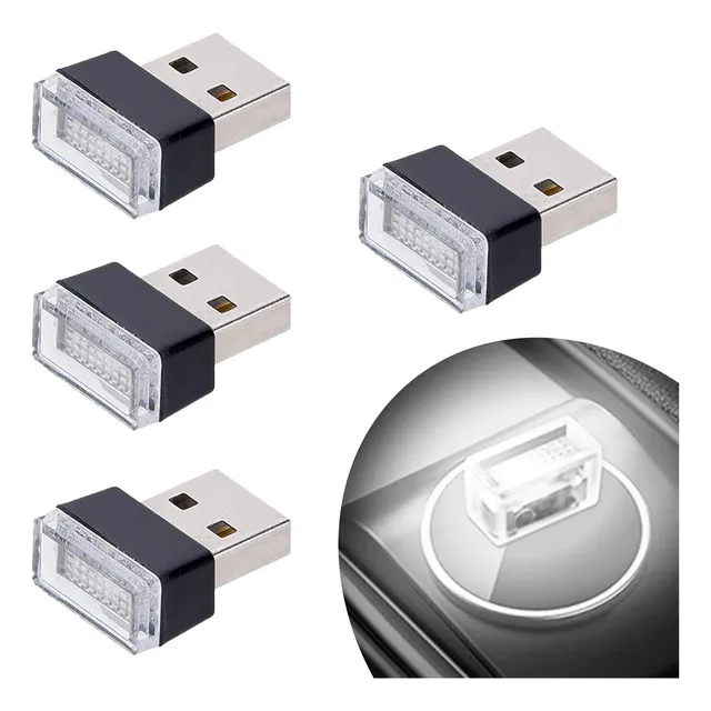 4 Luces Usb Led Blanco Para Coche Interior