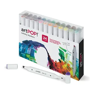 Marcadores De Arte Infinity, 24 Colores, Punta Doble, Profes Marcadores De Arte Infinity, 24 Colores, Punta Doble, Profes