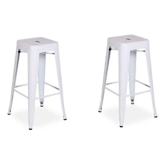 Taburete Tolix Pack 2 Unidades Vintage Colores Hogar Pub Color Blanco